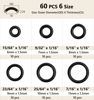 Picture of O Ring Kit, 60 Pcs Rubber O-Ring Assortment Kit, Plusmart 6 Sizes 15/64" ~ 7/16" Washer Gasket Set for Pressure Washer, Plumbing Sealing Repair, Air or Gas Connections, Resist Oil and Heat