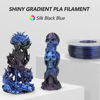 Picture of AMOLEN PLA 3D Printer Filament, Silk Shiny Black Blue PLA Filament 1.75mm, Color Change 3D Printing Filament for Most FDM 3D Printer, 1kg Spool(2.2lbs)