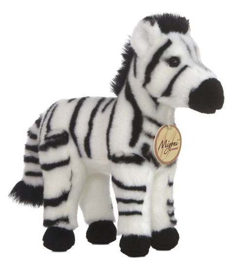 Picture of Aurora® Adorable Miyoni® Zebra Stuffed Animal - Lifelike Detail - Cherished Companionship - White 11 Inches