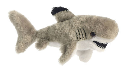 Picture of Aurora® Adorable Mini Flopsie™ Black Tipped Shark™ Stuffed Animal - Playful Ease - Timeless Companions - Gray 8 Inches