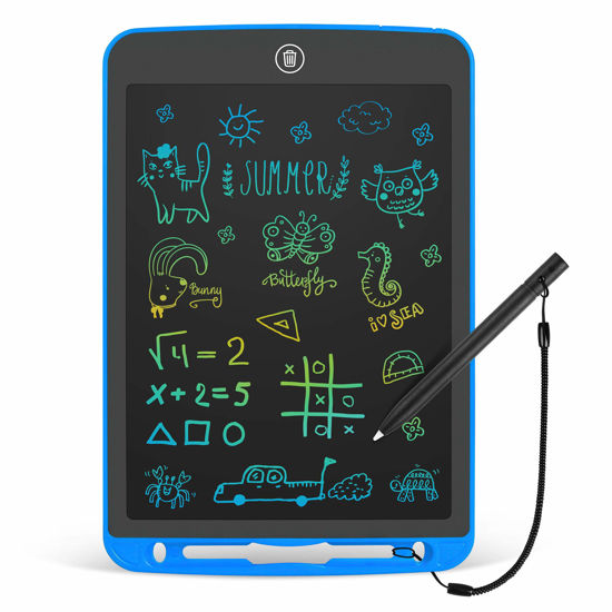 Picture of LCD Writing Tablet for Toddlers - 10 Inch Colorful Erasable Doodle Board - Reusable Electronic Painting Pad - Drawing Tablet- Educational Learning Toy for Boys and Girls Kids Ages 3-6 Year Old(Blue)