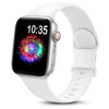 Picture of TreasureMax Sport Band Compatible with Apple Watch Bands 38mm 40mm 41mm 42mm 44mm 45mm 49mm,Soft Silicone Strap Compatible for Apple Watch Serie Ultra 8 7 6 5 4 3 2 1 SE Men Women White 42/44/45/49MM