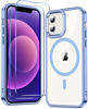 Picture of Temdan Magnetic Case for iPhone 12 Case & iPhone 12 Pro Case Clear,[Compatible with Magsafe 12 FT Shockproof ][2 Pcs Glass Screen Protector] [Not Yellowing] Slim Thin Phone Case Cover -Blue-Violet