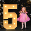 Picture of imprsv 3FT Marquee Light Up Numbers, Marquee Numbers for 15th 50th Birthday Decorations Anniversary Party Decor, Mosaic Numbers for Balloons Number 5, Marquee Light up Letters, Pre-Cut Foam Board Kit