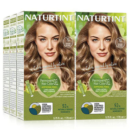 Picture of Naturtint Permanent Hair Color 7G Golden Blonde (Pack of 6), Ammonia Free, Vegan, Cruelty Free, up to 100% Gray Coverage, Long Lasting Results