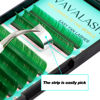 Picture of VAVALASH Colored Easy Fan Eyelash Extensions 0.07 C Curl 8-15mm Mixed Tray Green Self Fanning Lashes 2D-10D Colorful Volume lash extensions（Green,0.07-C-8-15 Mix）