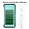 Picture of VAVALASH Colored Easy Fan Eyelash Extensions 0.07 C Curl 8-15mm Mixed Tray Green Self Fanning Lashes 2D-10D Colorful Volume lash extensions（Green,0.07-C-8-15 Mix）