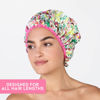 Picture of Reusable Shower Cap & Bath Cap & Lined, Oversized Waterproof Shower Caps Large Designed for all Hair Lengths with PEVA Lining & Elastic Band Stretch Hem Hair Hat - Fashionista Tropical