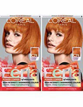 Picture of L'Oreal Paris Feria Multi-Faceted Shimmering Permanent Hair Color, C74 Intense Copper, Pack of 2, Hair Dye