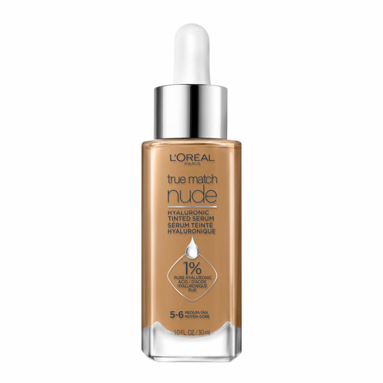 Picture of L’Oréal Paris True Match Nude Hyaluronic Tinted Serum Foundation with 1% Hyaluronic acid, Medium Tan 5-6, 1 fl. oz.