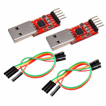 Picture of IZOKEE CP2102 Module USB to TTL 5PIN Serial Converter Adapter Module Downloader for UART STC 3.3V and 5V with Jumper Wires