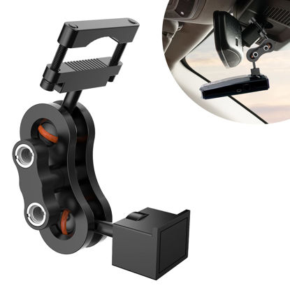 Picture of SDSACZMU Radar Detector Mount, Aluminum Rearview Mirror Rod Radar Bracket, for Escort Max360c, Max 3, IX IXc, Redline EX Beltronics Cobra DualPro GT 360 Radar Detector, with EZ Magnet Connection Base