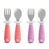 Picture of Munchkin® Raise™ Toddler Fork and Spoon Utensil Set, 4 Pack, Pink/Purple