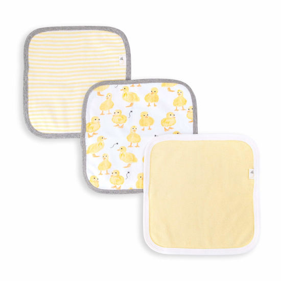 Picture of Burt's Bees Baby Washcloths, Absorbent Knit Terry, Super Soft 100% Organic Cotton