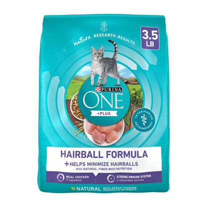 Picture of Purina ONE Natural Cat Food for Hairball Control, +PLUS Hairball Formula - 3.5 lb. Bag