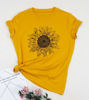 Picture of GLIGLITTR Women's Summer Sunflower T Shirt Cute Flower Graphic Loose Tees Crew Neck Short Sleeve Casual Tops(Yellow-A,X-Large)