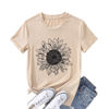 Picture of GLIGLITTR Women's Summer Sunflower T Shirt Cute Flower Graphic Loose Tees Crew Neck Short Sleeve Casual Tops (Khaki, Large)