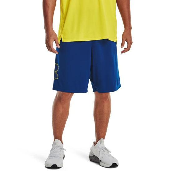 Picture of Under Armour Men's Standard Tech Graphic Shorts, (471) Blue Mirage / / Starfruit, X-Small