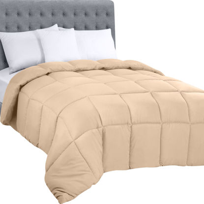 Picture of Utopia Bedding All Season 250 GSM Comforter - Polyester Bedding - Plush Siliconized Fiberfill Comforter Twin - Box Stitched, Beige, Twin