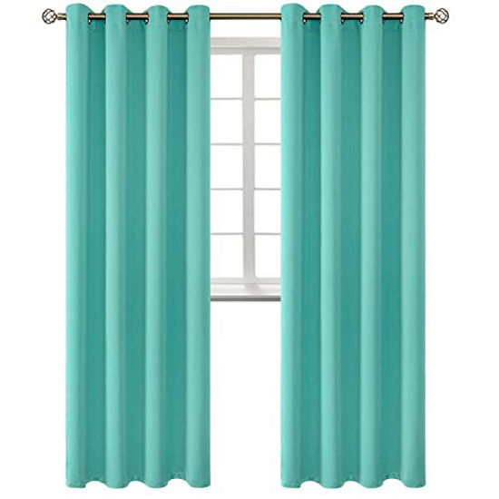 Picture of BGment Room Darkening Curtains 108 Inches Long - Grommet Thermal Insulated Drapes Window Treatment Curtains for Bedroom, 2 Panels, 52 x 108 Inch, Turquoise