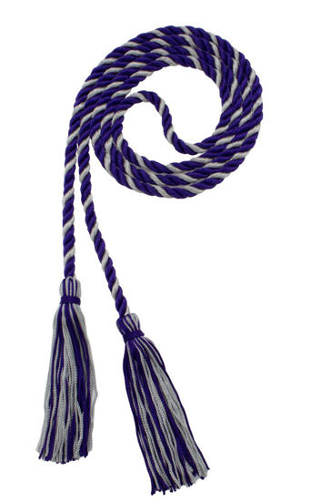 Picture of Graduation Honor Cord - Purple/Gray - Every School Color Available - Made in USA - by Tassel Depot