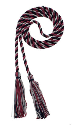 Picture of Graduation Honor Cord - Navy/Maroon/Gray - Every School Color Available - Made in USA - by Tassel Depot