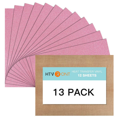  Pink Glitter HTV Heat Transfer Vinyl Bundle: 13 Pack 12 x 10  Pink Glitter Iron on Vinyl for T-Shirt, Pink Glitter Heat Transfer Vinyl  for Cricut, Silhouette Cameo or Heat Press