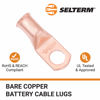 Picture of SELTERM 10pcs 1 AWG - 3/8" Stud - Battery Lugs, Heavy Duty Wire Lugs, Ring Terminals, Battery Cable Ends,1 Gauge Terminals, UL Bare Copper Eyelets Electrical Battery Terminal Connectors