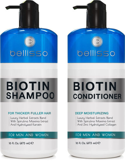 Picture of Biotin Shampoo and Conditioner Set - Sulfate and Paraben Free Treatment for Men and Women - Hair Thickening Volumizing Products to Help Boost Thinning Hair with Added Keratin