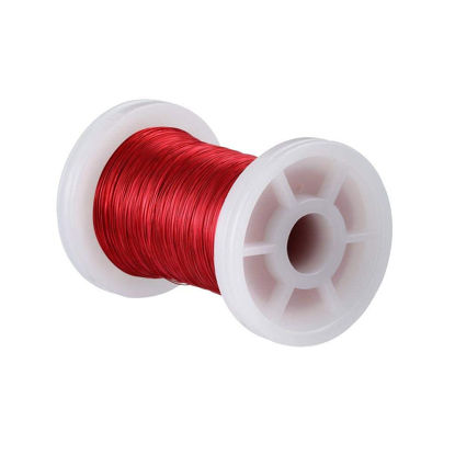 Picture of BNTECHGO 36 AWG Magnet Wire - Enameled Copper Wire - Enameled Magnet Winding Wire - 2 oz - 0.0049" Diameter 1 Spool Coil Red Temperature Rating 155℃ Widely Used for Transformers Inductors