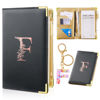 Picture of FIODAY Server Books Alphabet Waitress Book Cute Waiter Book Zipper Pocket Leather Serving Book with Gift Keychain Guest Check Book Server Note Pads Holder Fits Server Apron,F