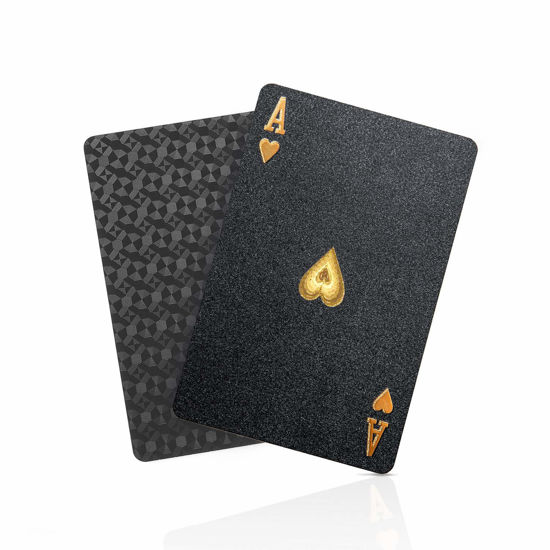 Picture of BIERDORF Diamond Waterproof Black Playing Cards, Poker Cards, HD, Deck of Cards (Black)