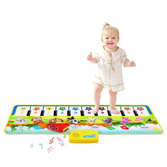 Picture of M SANMERSEN Piano Mat, 39.5" X 14" Musical Mat 8 Instrument Sounds Piano Mat for Toddlers Touch Play Dancing Mat Toy for 1 2 3 Year Old Girls Boys Gifts