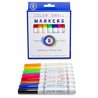 Picture of Color Swell Washable Markers With 8 Vibrant Colors Are Perfect for Teachers, Kids, Parties, and Classrooms