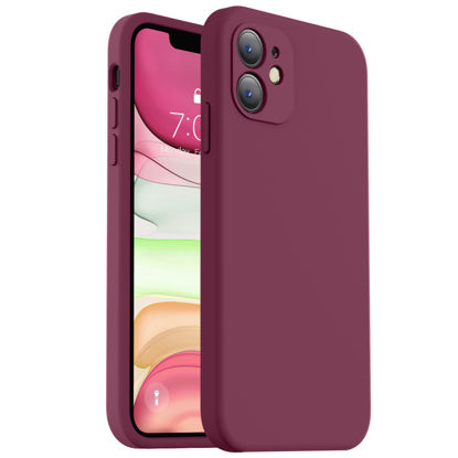 Picture of Vooii Compatible with iPhone 11 Case, Upgraded Liquid Silicone with [Square Edges] [Camera Protection] [Soft Anti-Scratch Microfiber Lining] Phone Case for iPhone 11 6.1 inch - WineRed