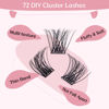 Picture of Cluster Lashes, 72 Pcs Individual Lashes, Lash Clusters DIY Eyelash Extension, Super Thin Band Reusable Soft & Comfortable (Bright-D-8-16mix)