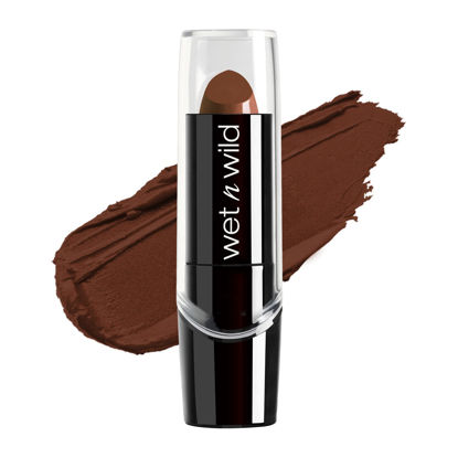 Picture of Wet n Wild Silk Finish Lipstick, Hydrating Lip Color, Rich Buildable Color, Mink Brown