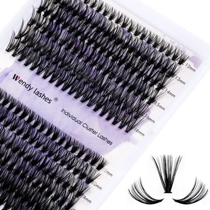 Picture of Individual Cluster Lashes 30D/40D Mixed Natural Eyelash Clusters C/D Curl 0.07mm Matte Black Soft 12-16mm Mink DIY Individual Eyelashes Cluster Lashes Extension By Wendy Lashes (30/40D-D,12-16mm Mixed)