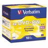 Picture of Verbatim DVD+rw Rewritable Disc, 4.7 Gb, 4X, Slim Jewel Case, Silver, 10/Pack