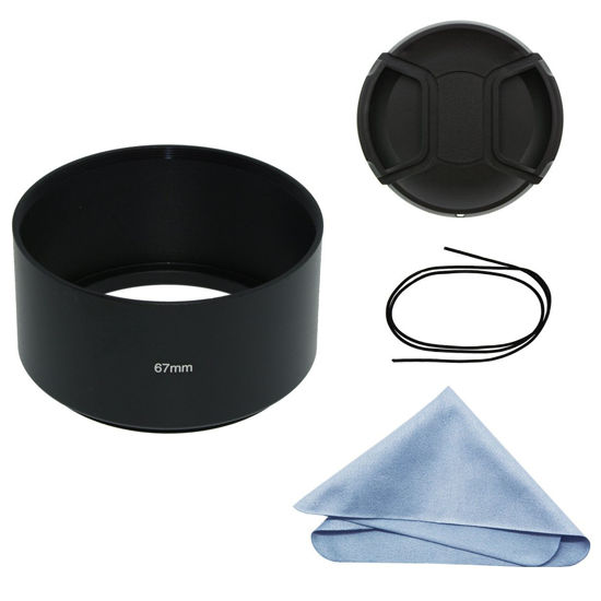 Picture of SIOTI 67mm Lens Hood, Matte Treatment Inside, Aluminum Material, Compatible with All Camera Lens S/C/N/F/O/P etc.(67mm)