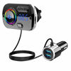 Picture of Bluetooth FM Transmitter 5.0, Bluetooth Car Adapter with Dual USB Ports(QC3.0/2.4A), Wireless Bluetooth FM Radio Adapter MP3 Music Player with 7 Colors Support Hands-Free Calls, TF Card AUX