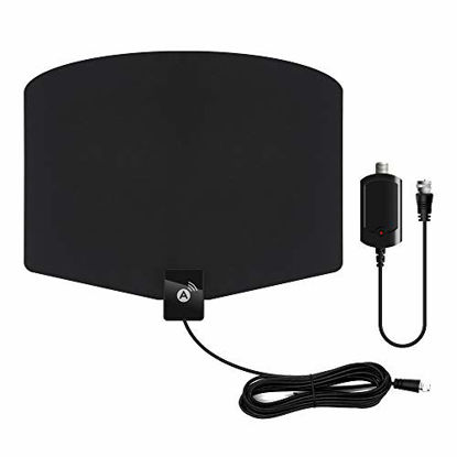 Picture of Amplified HD Indoor Digital HDTV Antenna180+ Miles Range Antenna, Support 4K 1080p and All TVs,13.2ft Coaxial Cable, Black and All Old Tv for Local Channels