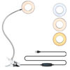 Picture of Bekada LED Desk Light with Clamp for Video Conference Lighting, Clip on LED Ring Light for Computer Webcam, USB Laptop Light for Zoom Meetings, Reading Light with 3 Color 10 Dimming Level (Silvery)