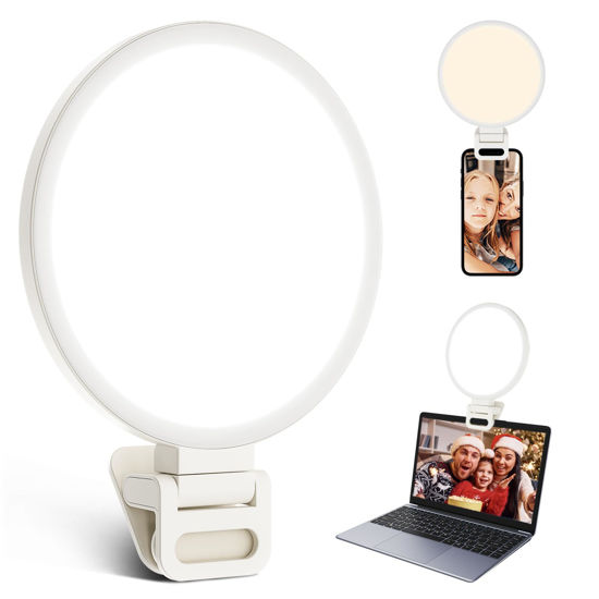 Picture of ACMEZING Full-Screen Ring Light 60 LED Side Lighting Anti-Glare Clip on Ring Light for Phone iPhone Laptop Computer Monitor, 3 Light Modes for Live Streaming, Selfies, Video Conference, Zoom Lighting