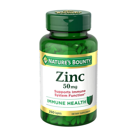 Picture of Nature’s Bounty Zinc 50mg, Immune Support & Antioxidant Supplement, Promotes Skin Health 250 Caplets