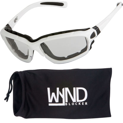 Picture of WYND Blocker Motorcycle Riding Glasses Extreme Sports Wrap Sunglasses, White, Clear