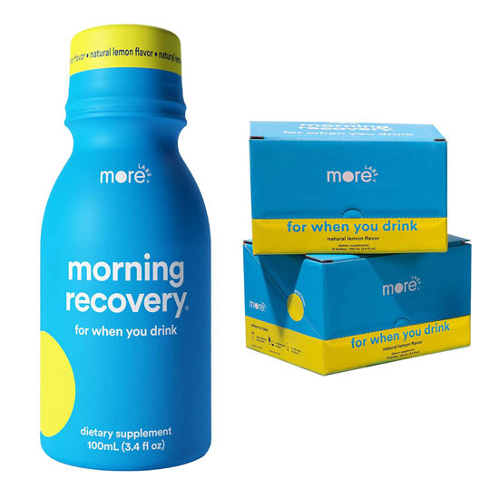 Picture of Morning Recovery Electrolyte, Milk Thistle Drink Proprietary Formulation to Hydrate While Drinking for Morning Recovery, Highly Soluble Liquid DHM, Original Lemon, Pack of 24