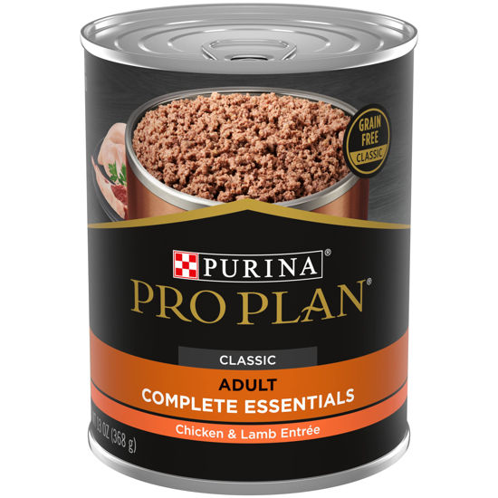 Picture of Purina Pro Plan High Protein, Grain Free Wet Dog Food, Chicken and Lamb Entree - (12) 13 oz. Cans