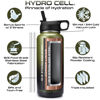 Picture of HYDRO CELL Stainless Steel Insulated Water Bottle with Straw - For Cold & Hot Drinks - Metal Vacuum Flask with Screw Cap and Modern Leakproof Sport Thermos for Kids & Adults (Army/Black 32oz)