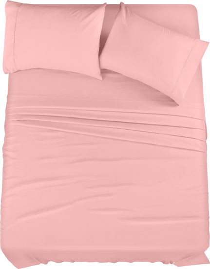 Picture of Utopia Bedding Full Bed Sheets Set - 4 Piece Bedding - Brushed Microfiber - Shrinkage and Fade Resistant - Easy Care (Full, Pink)